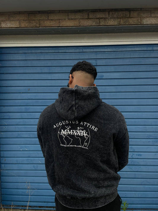 Augustus Attire Embroidered Washed Hoodie