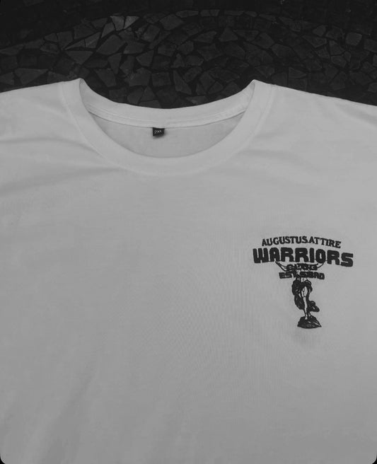 Augustus Attire Warriors club White T-Shirt (Embroidered)